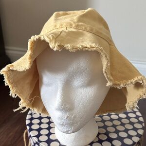 Yellow Frayed Sun Hat